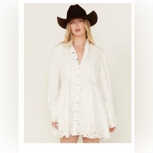 Free People Constance Mini Dress in White